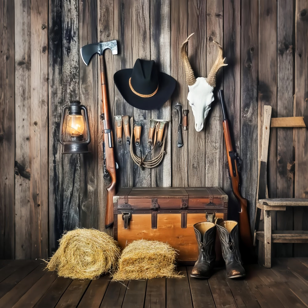 Barn Backdrops Rustic Wall Cowboy Gear Backdrop LXX57-421