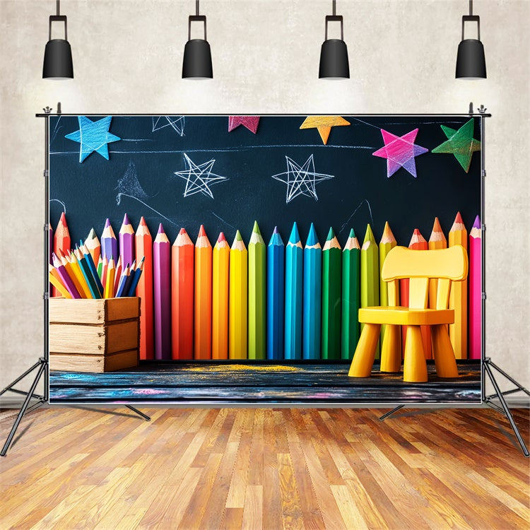 Back To School Backdrops Pencil Wall Learning Backdrop LXX57-44