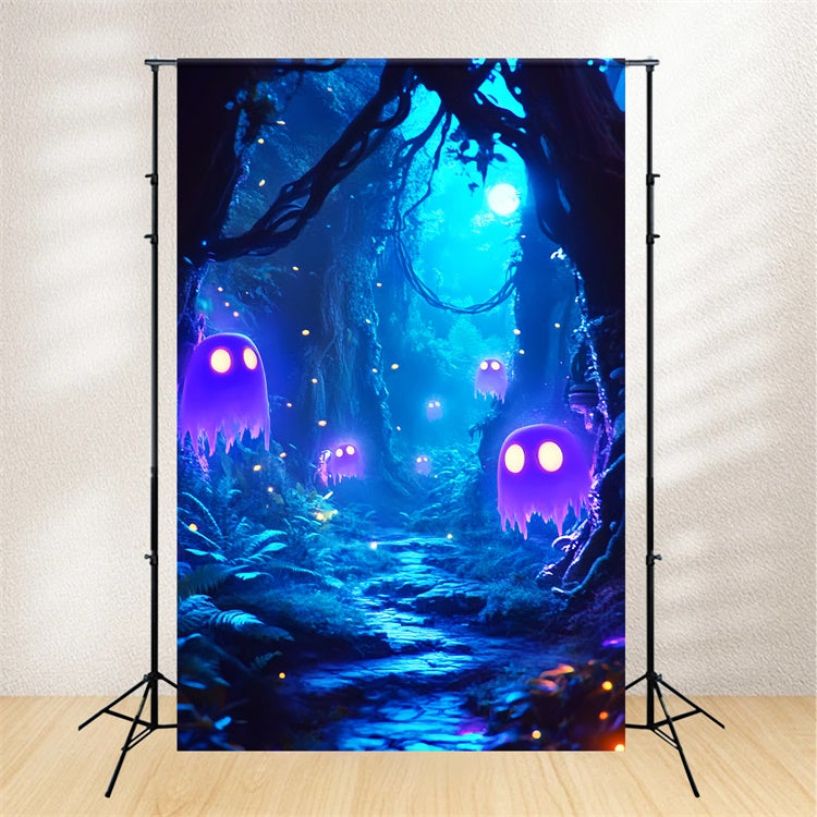 Spooky Halloween Backdrop Moonlit Spirit Pathway Backdrop LXX57-60