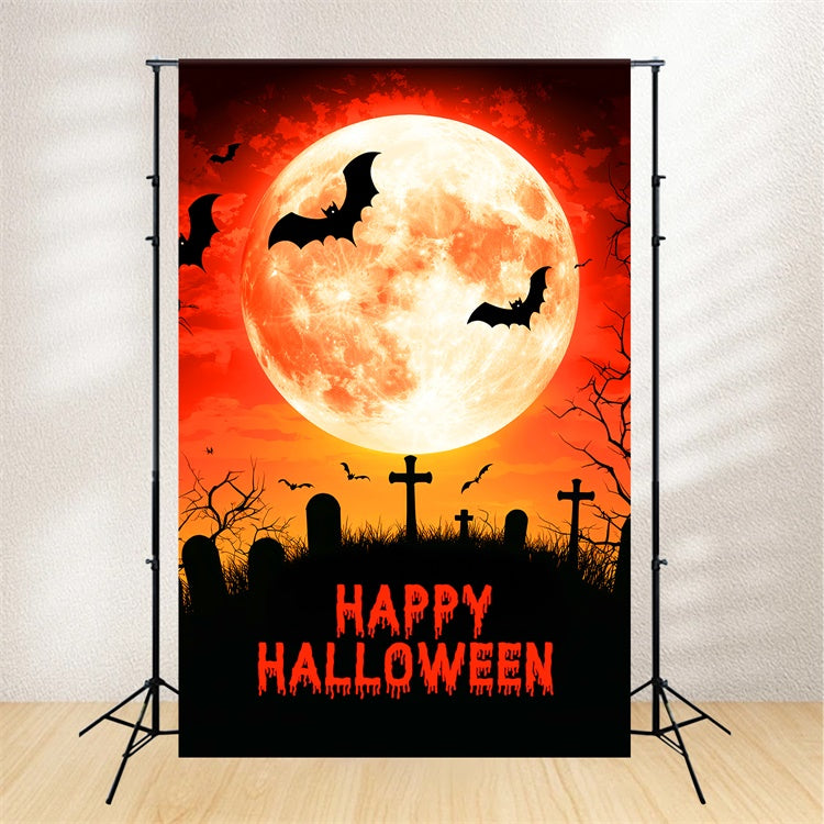 Halloween Moon Backdrop Full Moon Graveyard Backdrop LXX57-63
