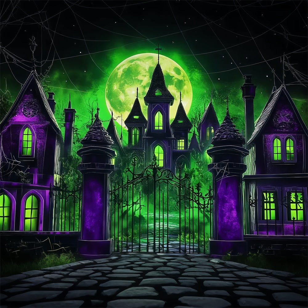 Halloween Moon Backdrop Gothic Manor Midnight Backdrop LXX57-67