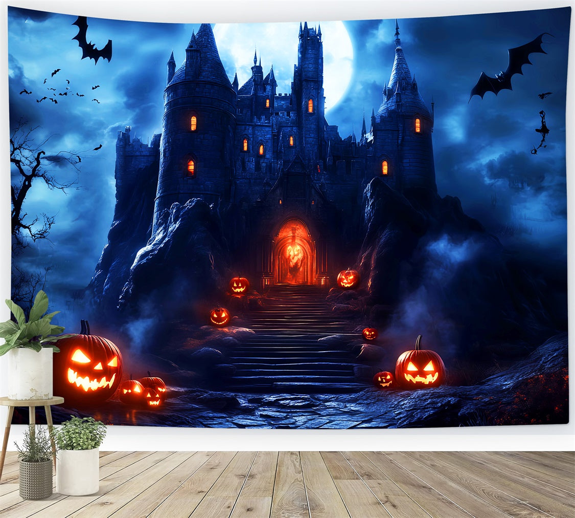 Scary Halloween Backdrop Phantom Castle Entrance Backdrop LXX57-75