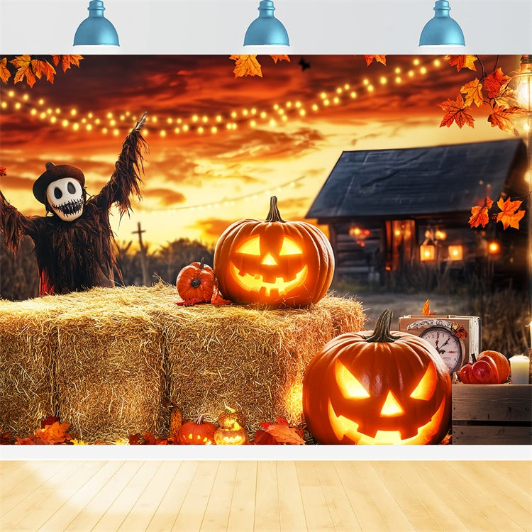 Scary Halloween Backdrops Sunset Harvest Haunt Backdrop LXX57-84