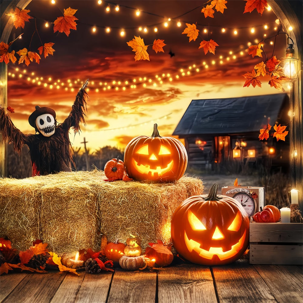 Scary Halloween Backdrops Sunset Harvest Haunt Backdrop LXX57-84