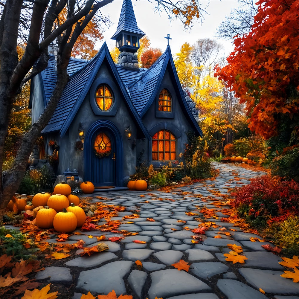 Halloween Photography Backdrop Autumn Path Magic Backdrop LXX57-92