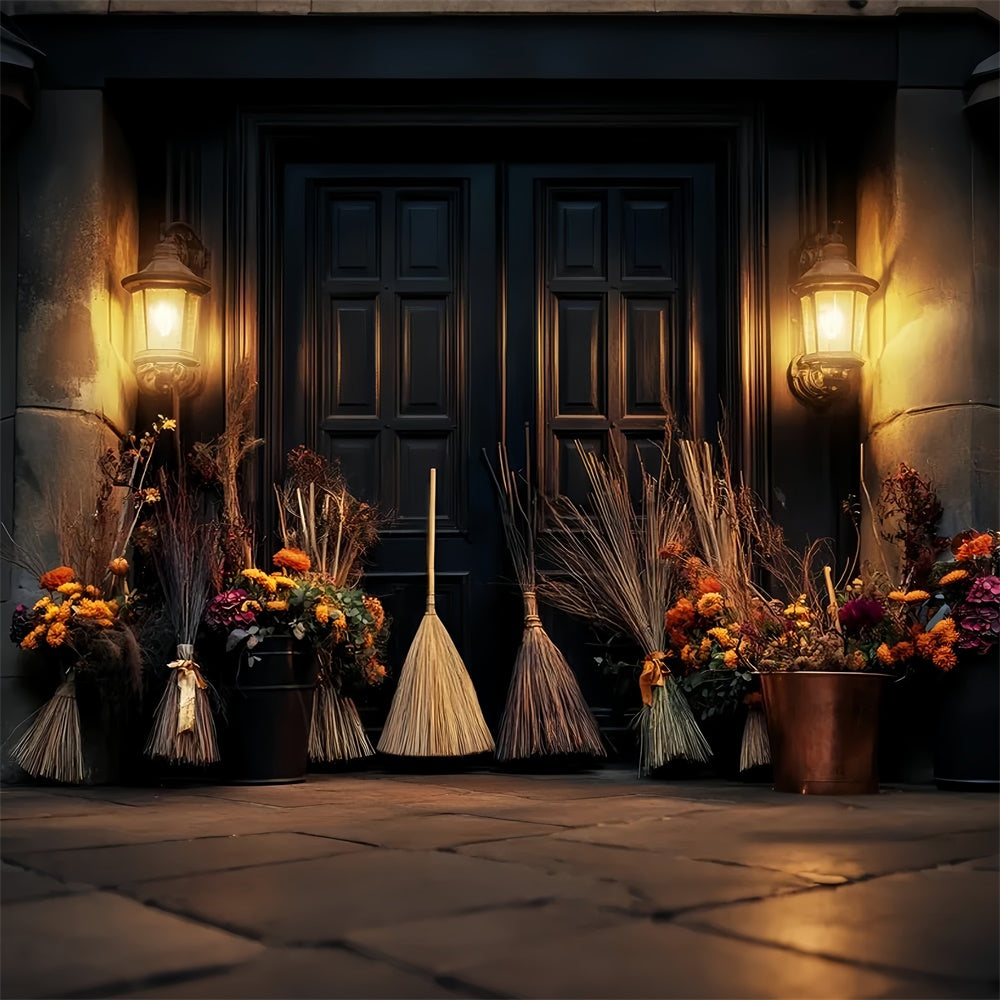 Halloween Backdrops Broomstick Gathering Glow Backdrop LXX57-96
