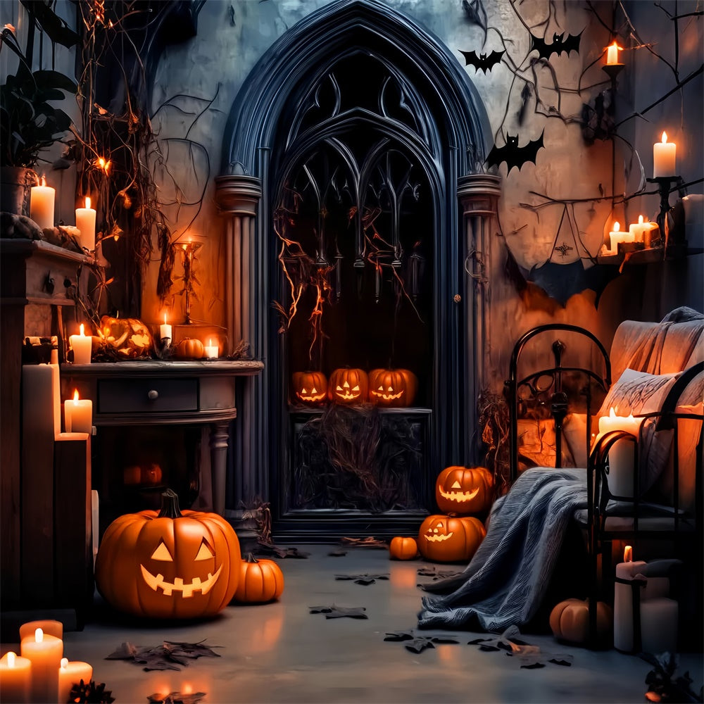 Halloween Backdrop Ideas Shadows Gothic Window Backdrop LXX58-1