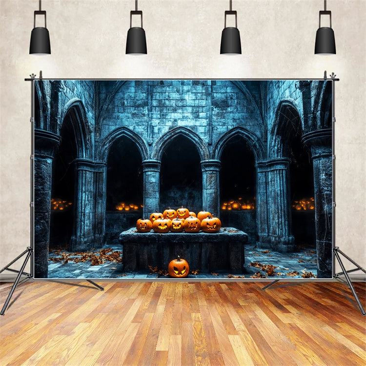 Halloween Photo Backdrop Haunted Stone Vault Backdrop LXX58-11