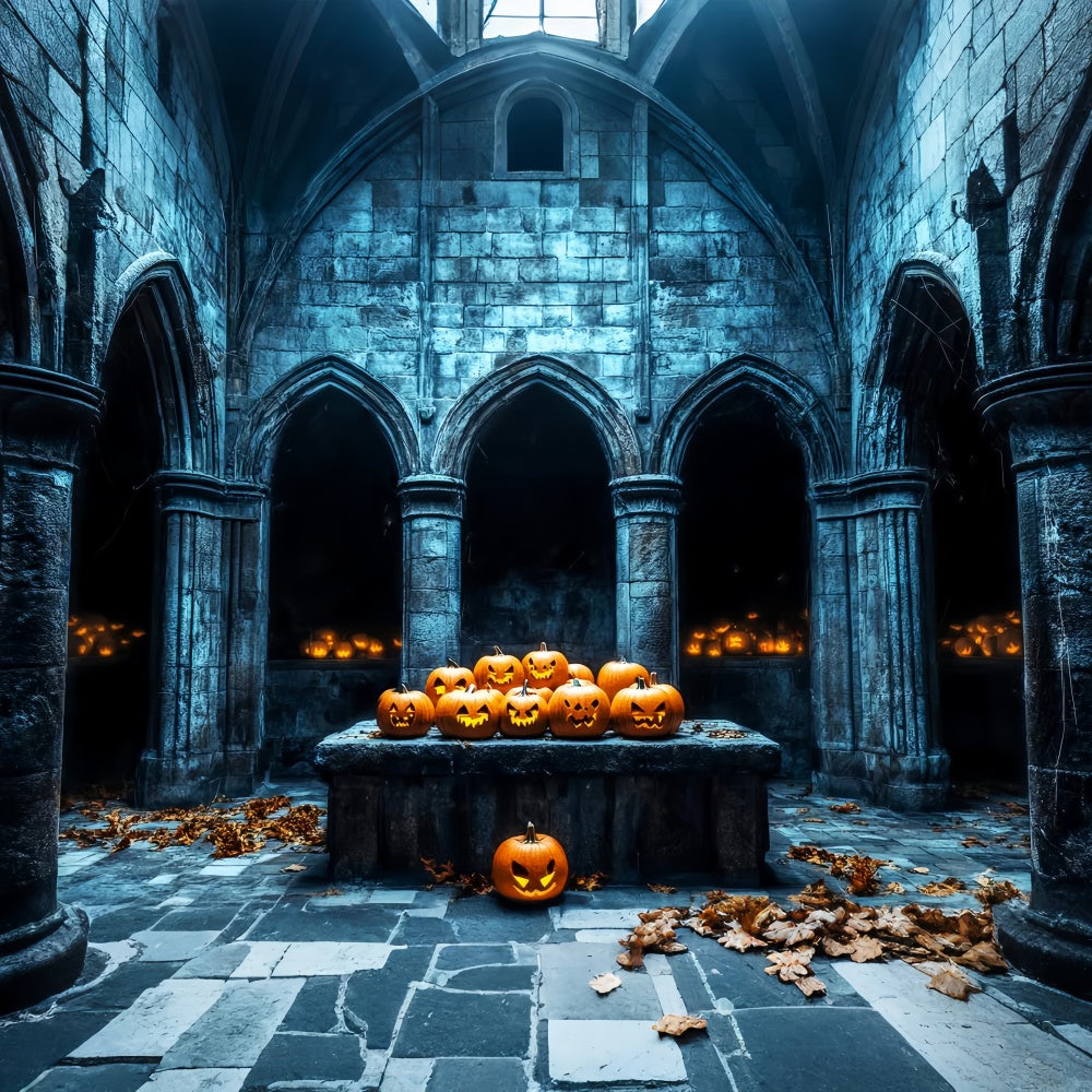 Halloween Photo Backdrop Haunted Stone Vault Backdrop LXX58-11
