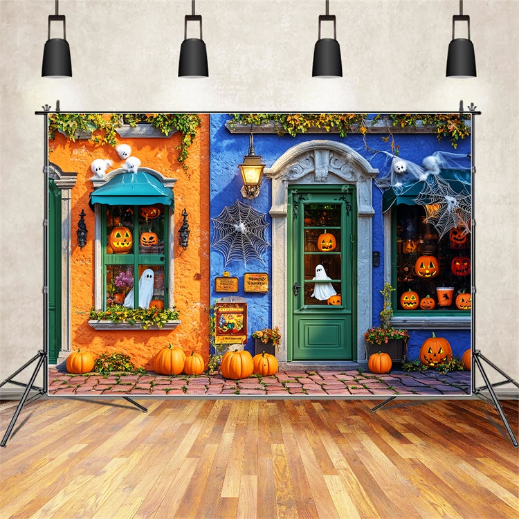Halloween Wall Backdrop Pumpkin Ghost Shop Backdrop LXX58-13