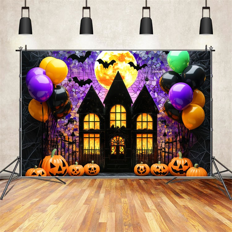Halloween Backdrops Spooky Moonlight Party Backdrop LXX58-14