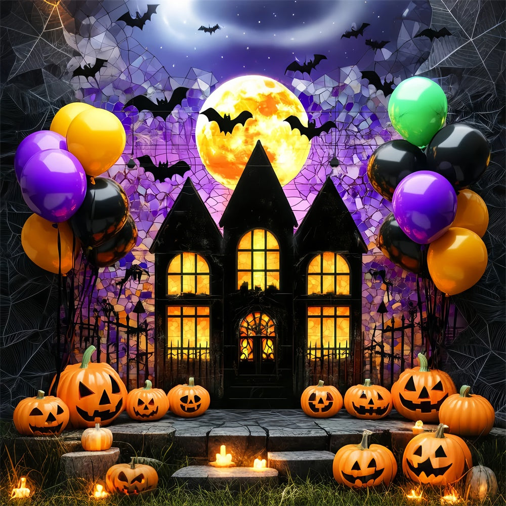 Halloween Backdrops Spooky Moonlight Party Backdrop LXX58-14