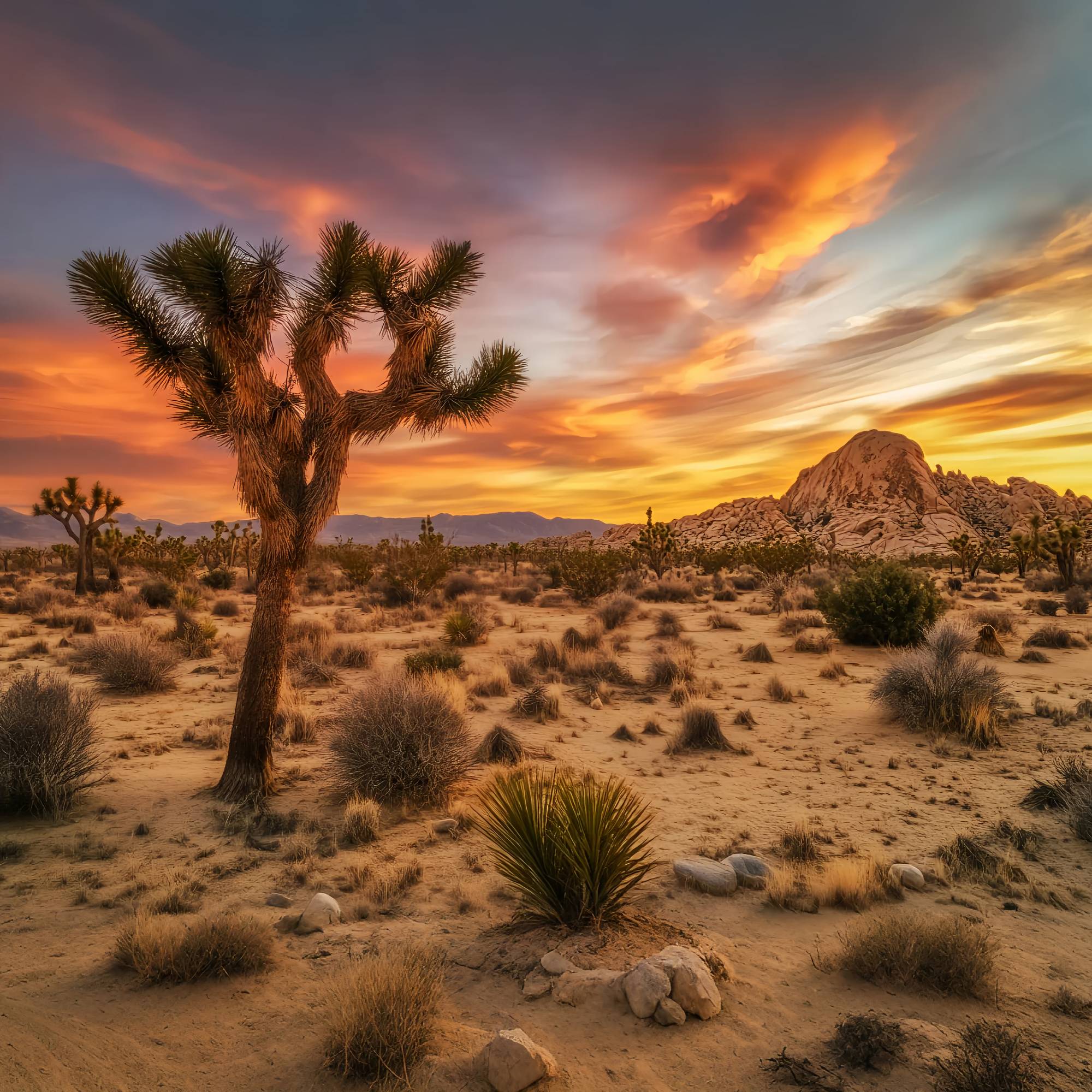 Autumn Fall Backdrop Desert Sunset Joshua Tree Glow Sunset Backdrop LXX58-183