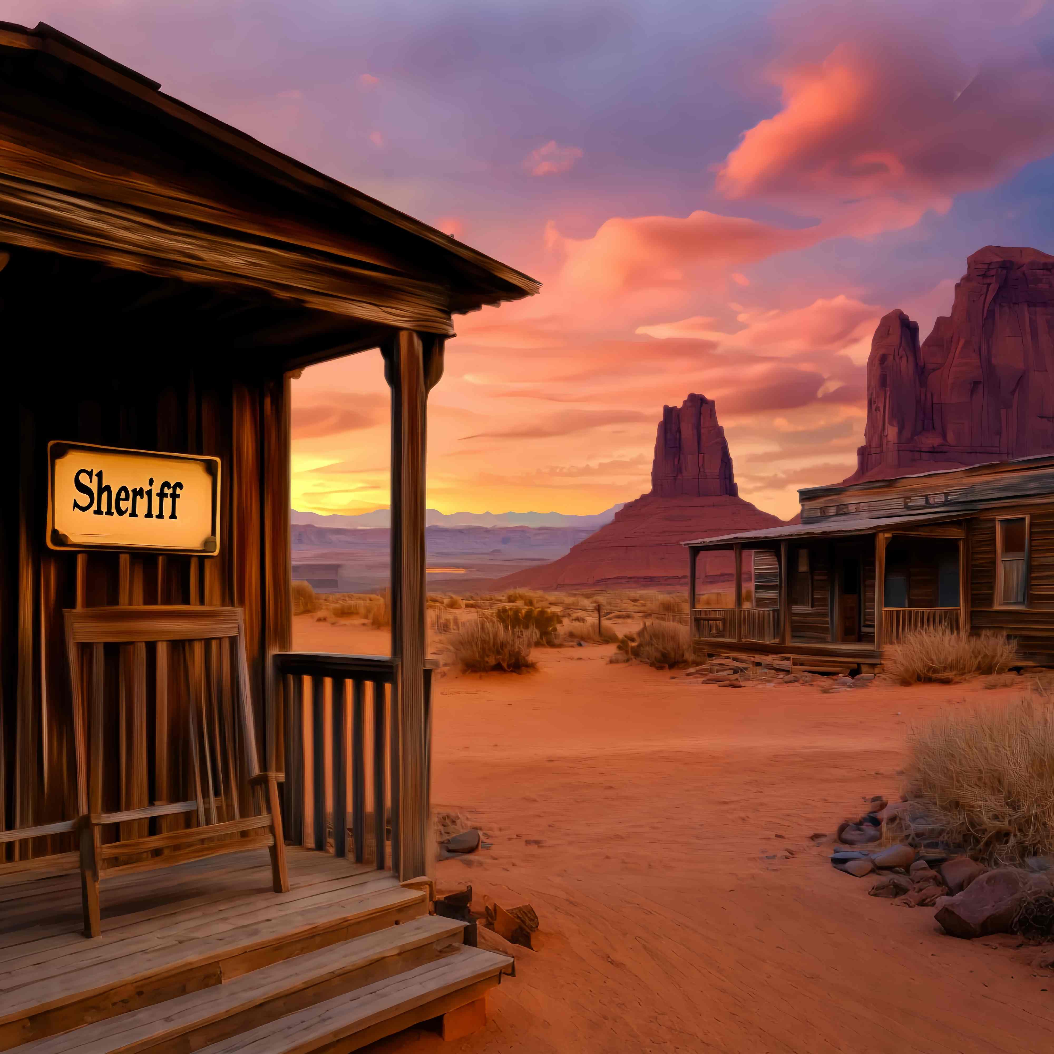 Fall Backdrop Ideas Sheriff Porch Desert Sunset Western Backdrop LXX58-188