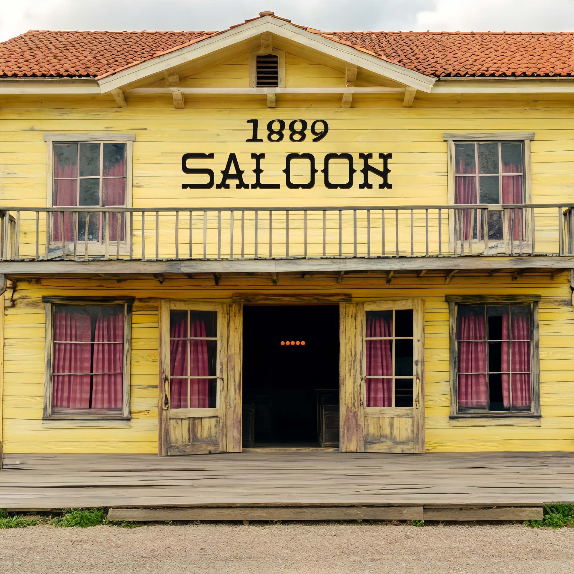Fall Photo Backdrop Vintage Yellow Western Saloon Western Backdrop LXX58-202