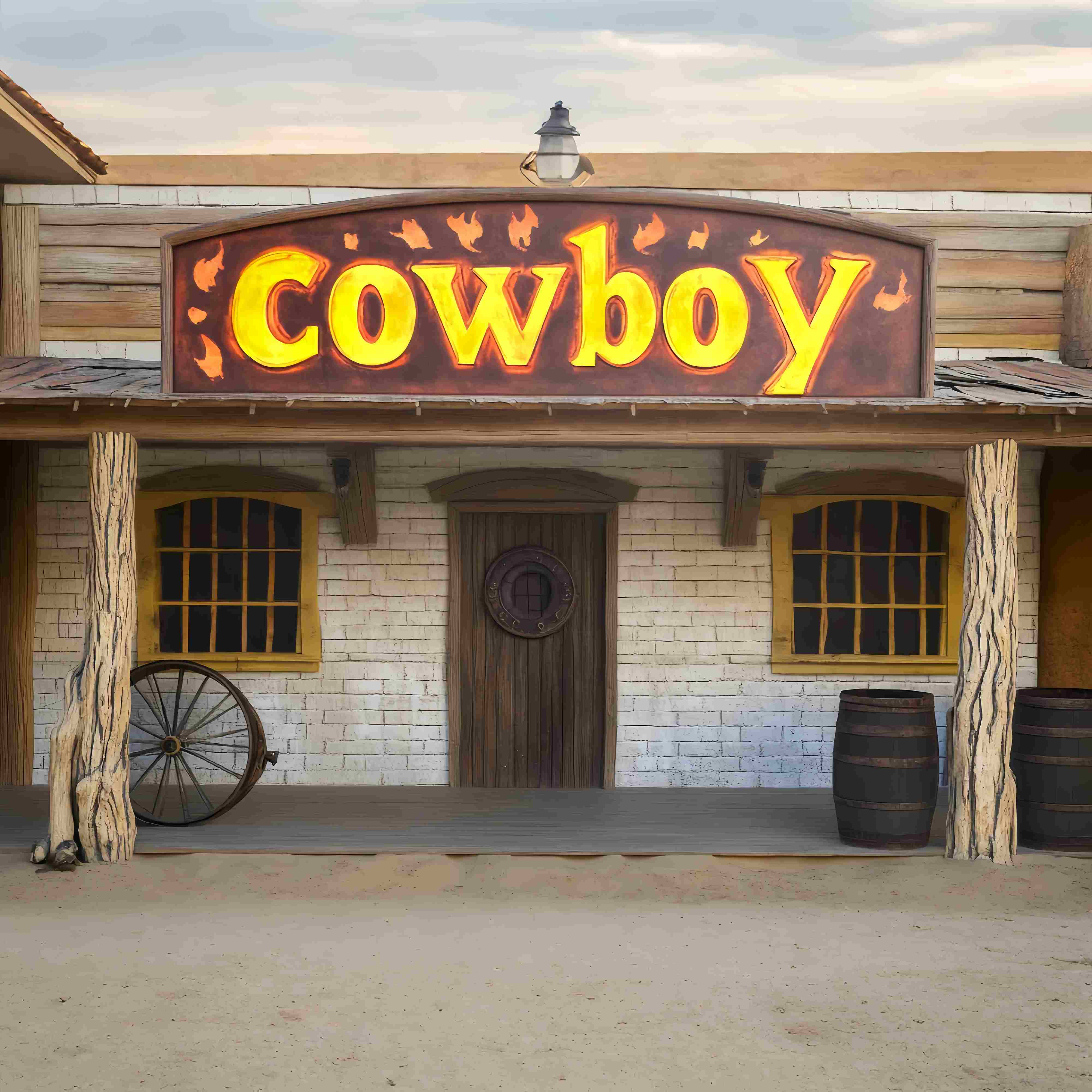 Autumn Photo Backdrop Rustic Cowboy Storefront Display Cowboy Backdrop LXX58-203
