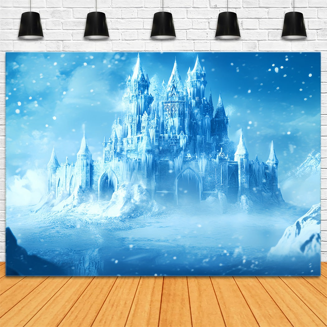 Winter Wonderland Backdrop Frozen Enchanted Ice Castle Winter Backdrop LXX58-222