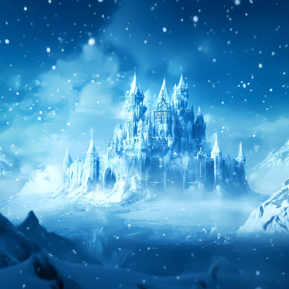 Winter Wonderland Backdrop Frozen Enchanted Ice Castle Winter Backdrop LXX58-222