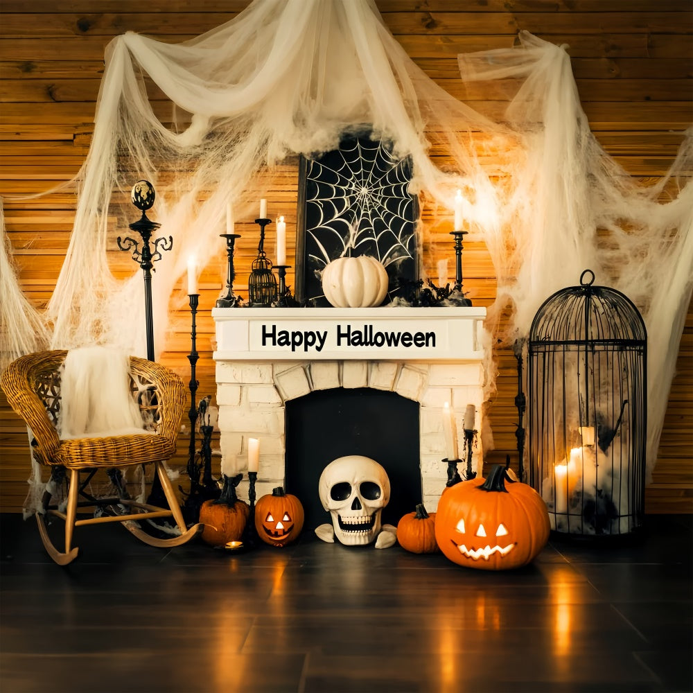 Halloween Backdrop Ideas Spooky Cobweb Mantel Backdrop LXX58-25