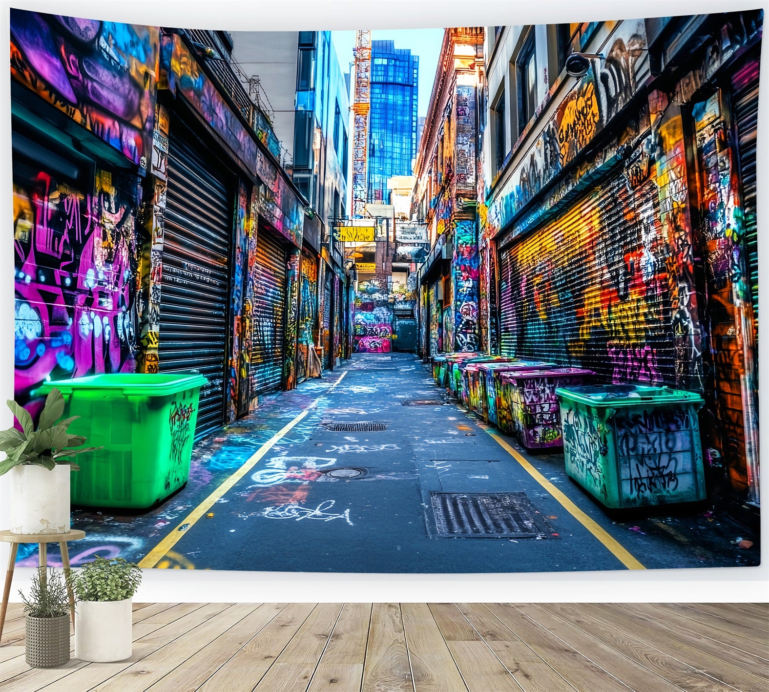 Graffiti Artwork Colorful Alleyway Graffiti Walls Graffiti Backdrops LXX58-261