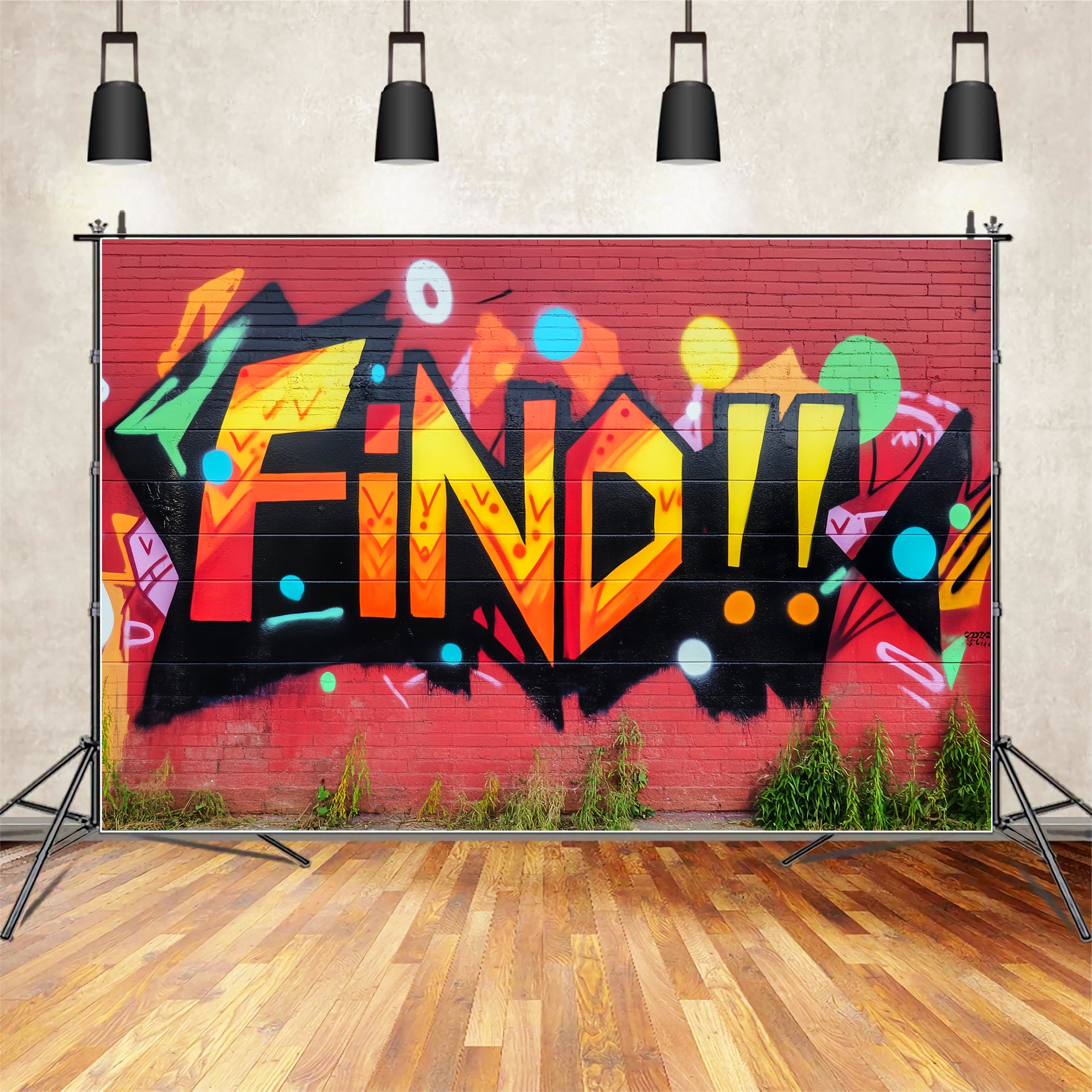 Graffiti Wall Graffiti Colorful Bold Letters Graffiti Photography Backdrop LXX58-264