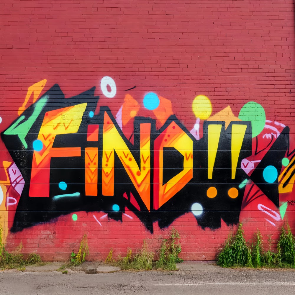 Graffiti Wall Graffiti Colorful Bold Letters Graffiti Photography Backdrop LXX58-264