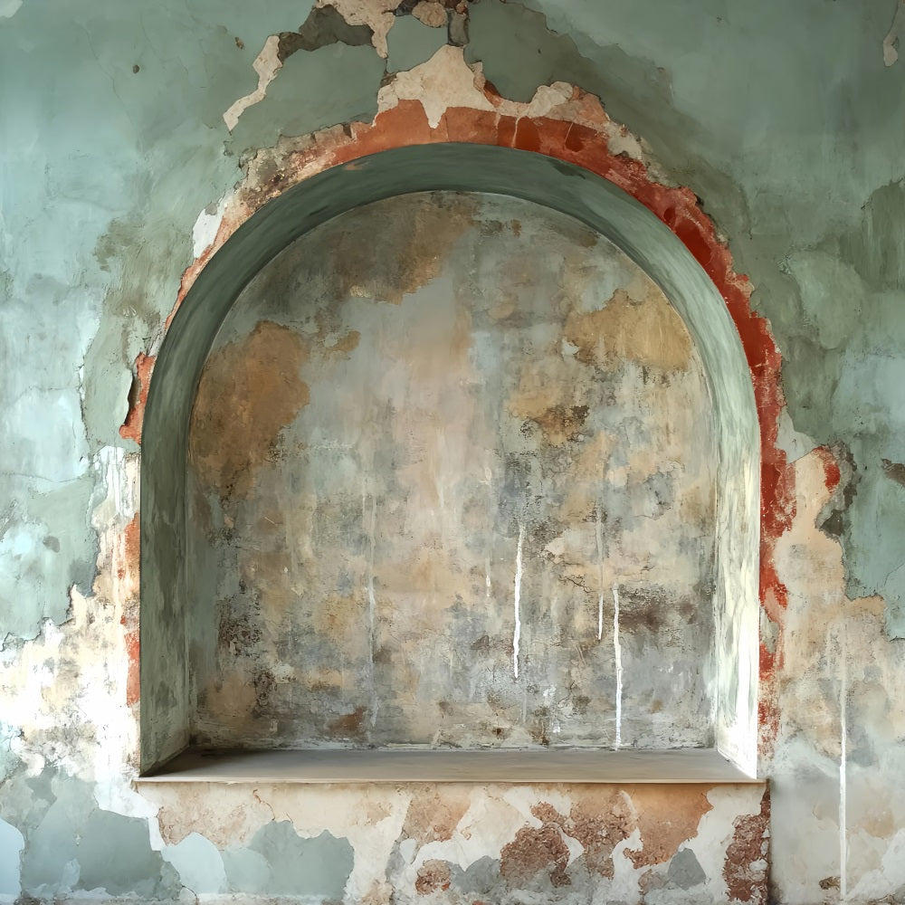 Colorful Graffiti Broken Arch Wall Aged Arch Wall Texture Graffiti Backdrops LXX58-267