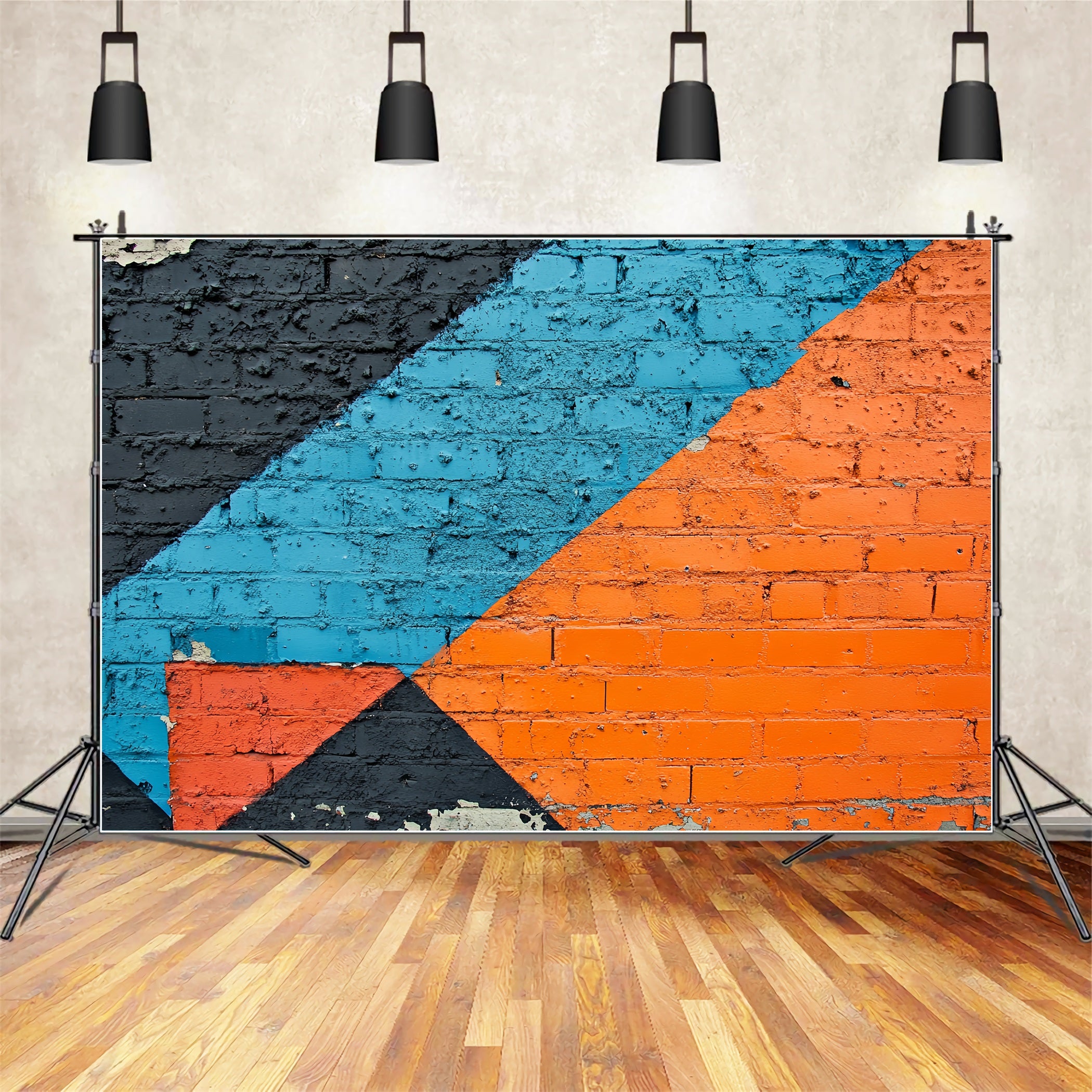 Graffiti Wall Abstract Geometric Blocks Graffiti Photography Backdrop LXX58-268