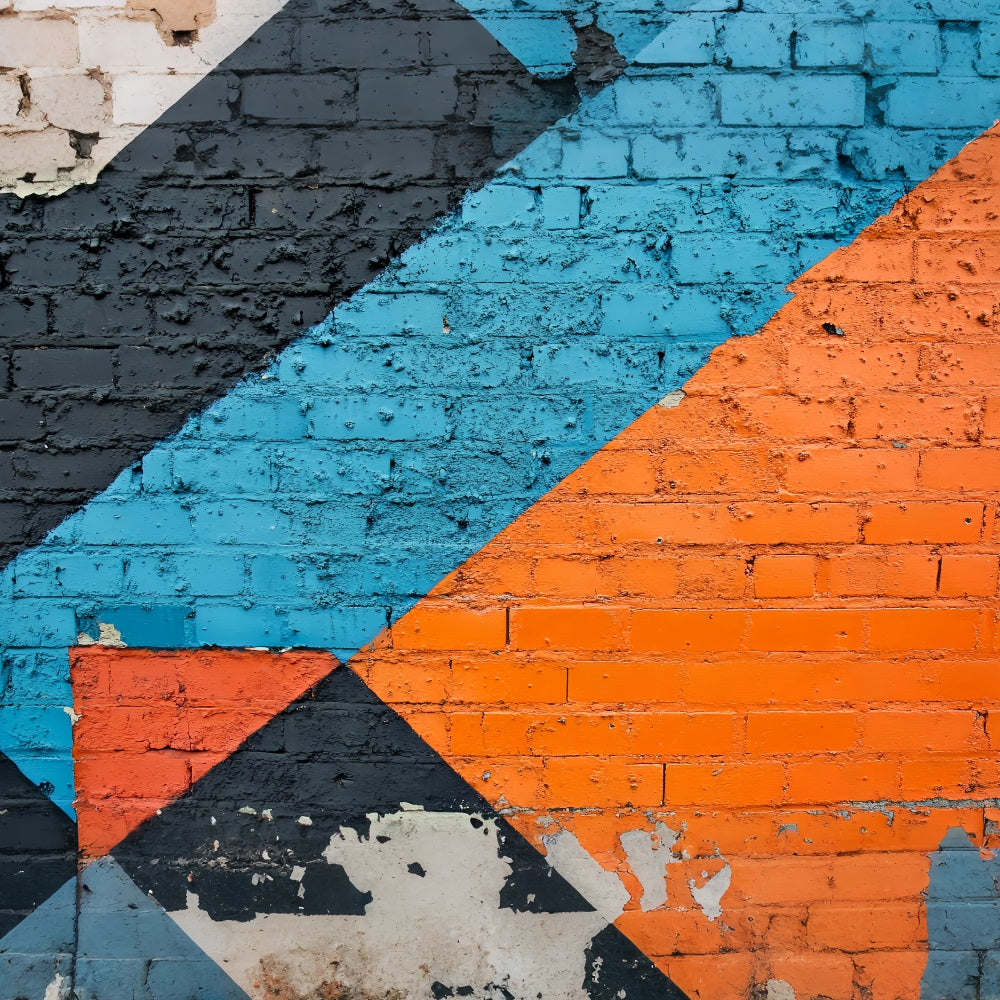 Graffiti Wall Abstract Geometric Blocks Graffiti Photography Backdrop LXX58-268