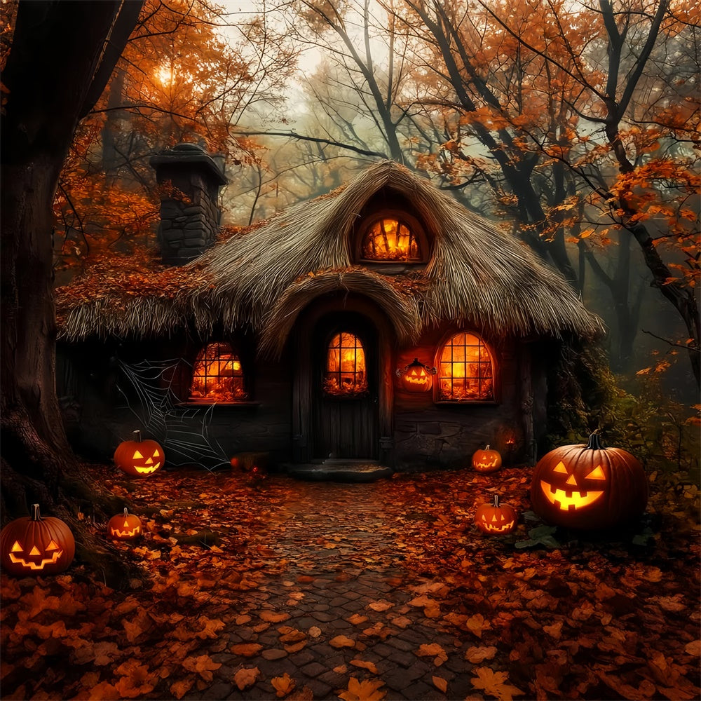 Haunted House Backdrop Spooky Forest Hut Backdrop LXX58-27