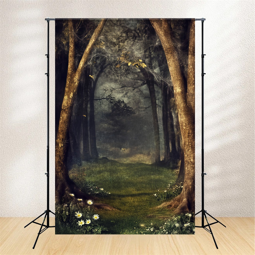 Spooky Forest Mystic Web Enchanted Forest Dark Forest Backdrop LXX58-270