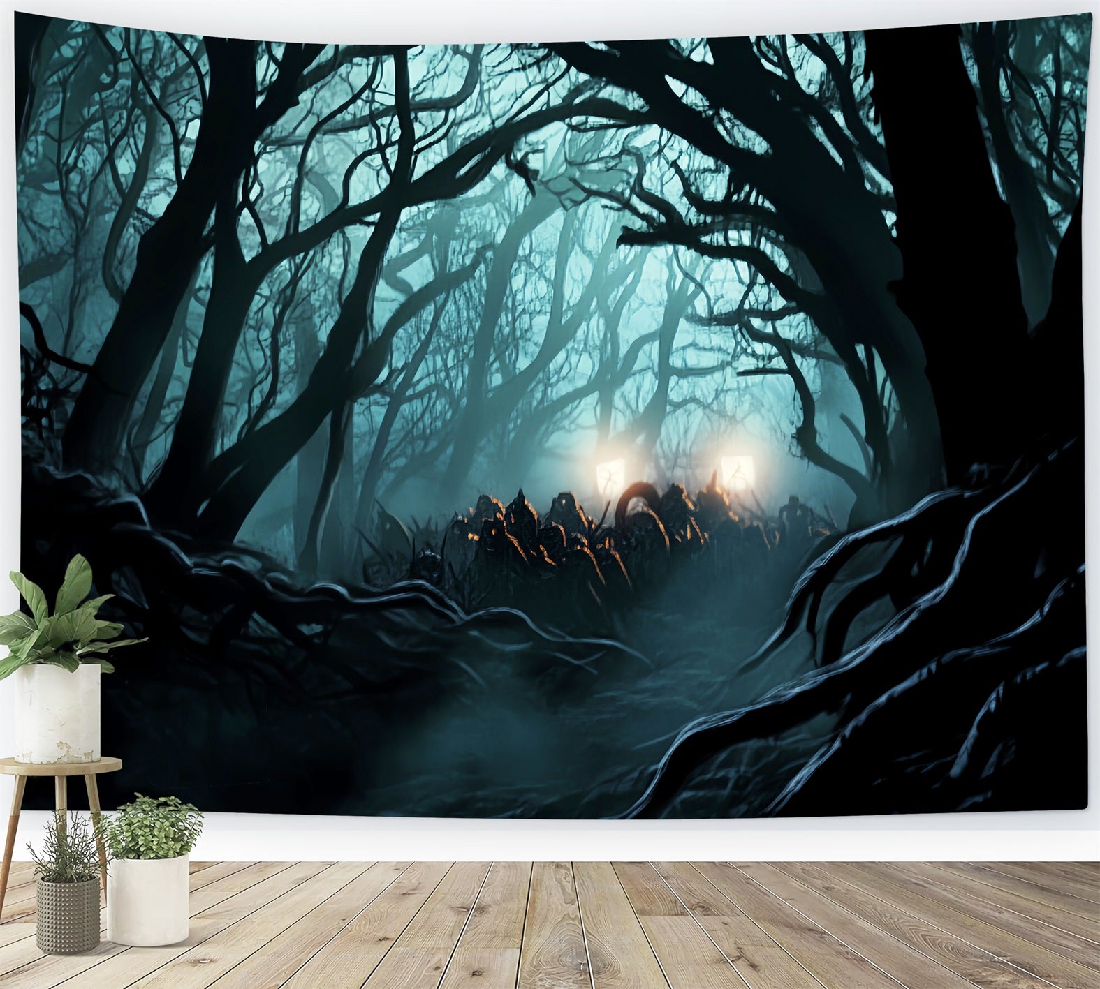 Dark Haunted Forest Haunted Dark Forest Glow Spooky Forest Backdrop LXX58-279