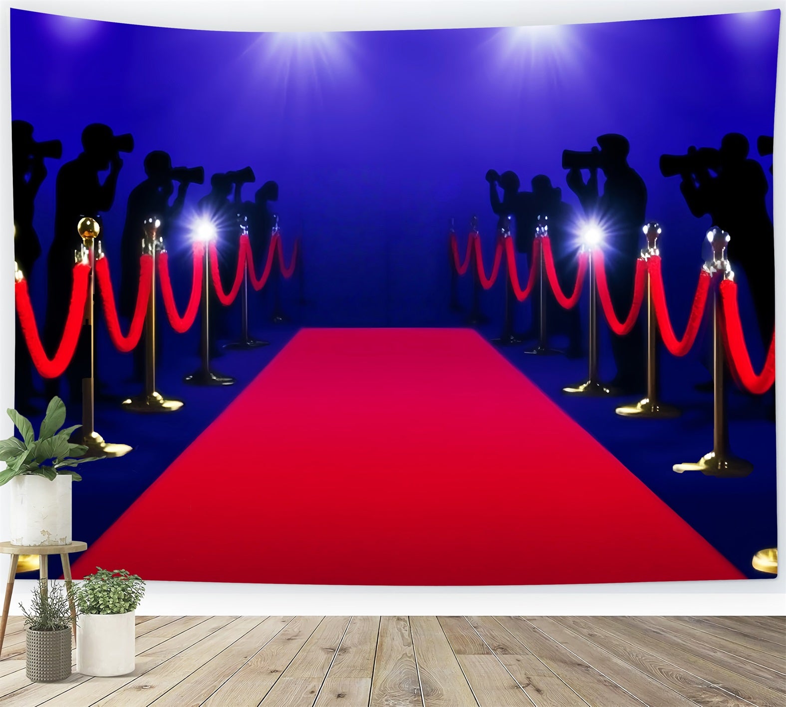 Paparazzi Backdrop Bright Spotlight Red Carpet Hollywood Photo Backdrop LXX58-326