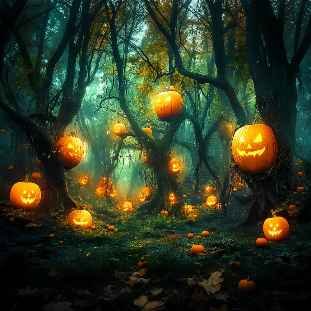 Halloween Backdrop Enchanted Pumpkin Forest Backdrop LXX58-33