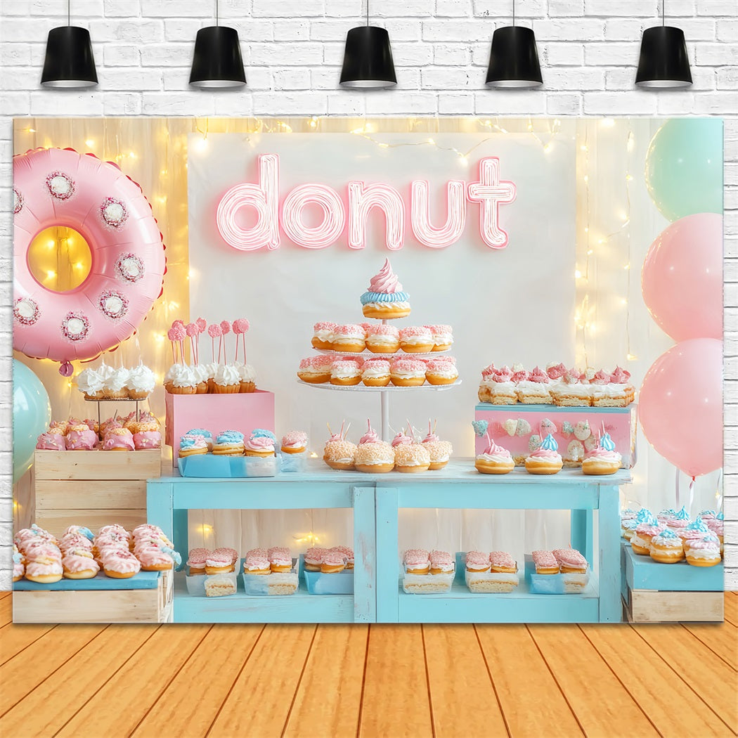 Newborn Backdrop Colorful Donuts Dessert Table Newborn Photo Backdrop LXX58-346