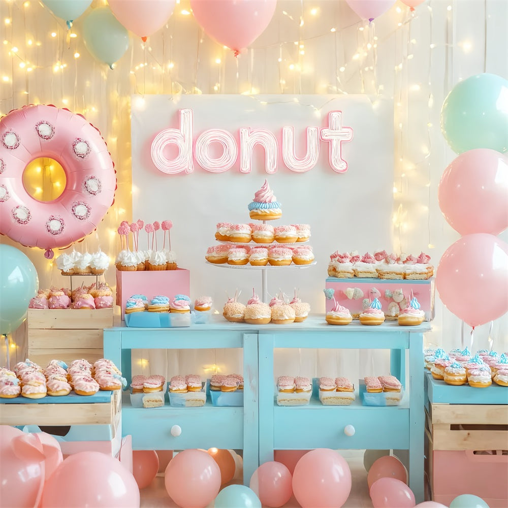 Newborn Backdrop Colorful Donuts Dessert Table Newborn Photo Backdrop LXX58-346