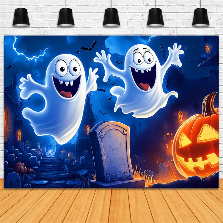 Halloween Photo Backdrops Smiling Ghost Parade Backdrop LXX58-35