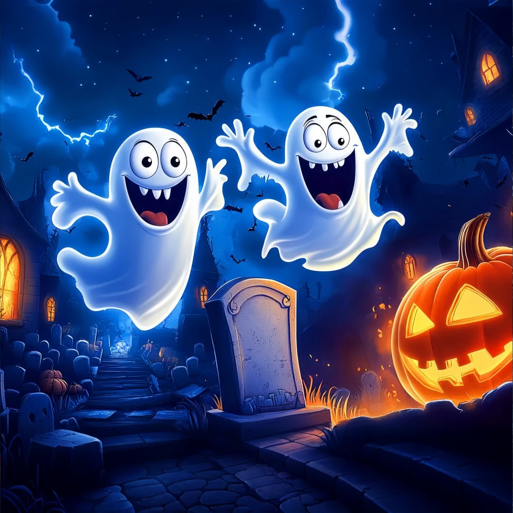Halloween Photo Backdrops Smiling Ghost Parade Backdrop LXX58-35