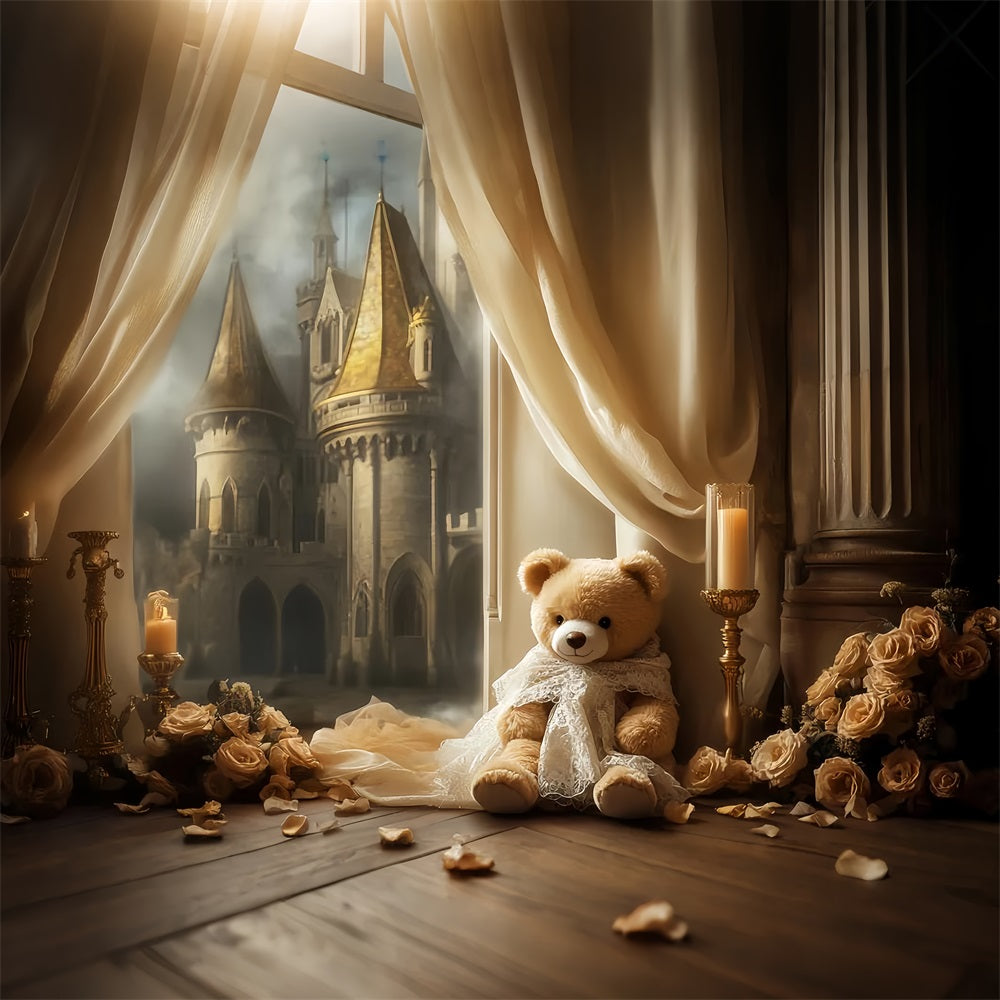 Castle Backdrop Golden Glow Castle View Newborn Photography Backdrops LXX58-374