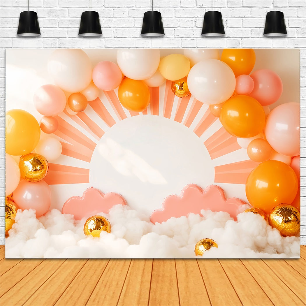 Newborn Backdrop Sunrise Balloon Cloud Glow Newborn Photography Backdrop LXX58-383