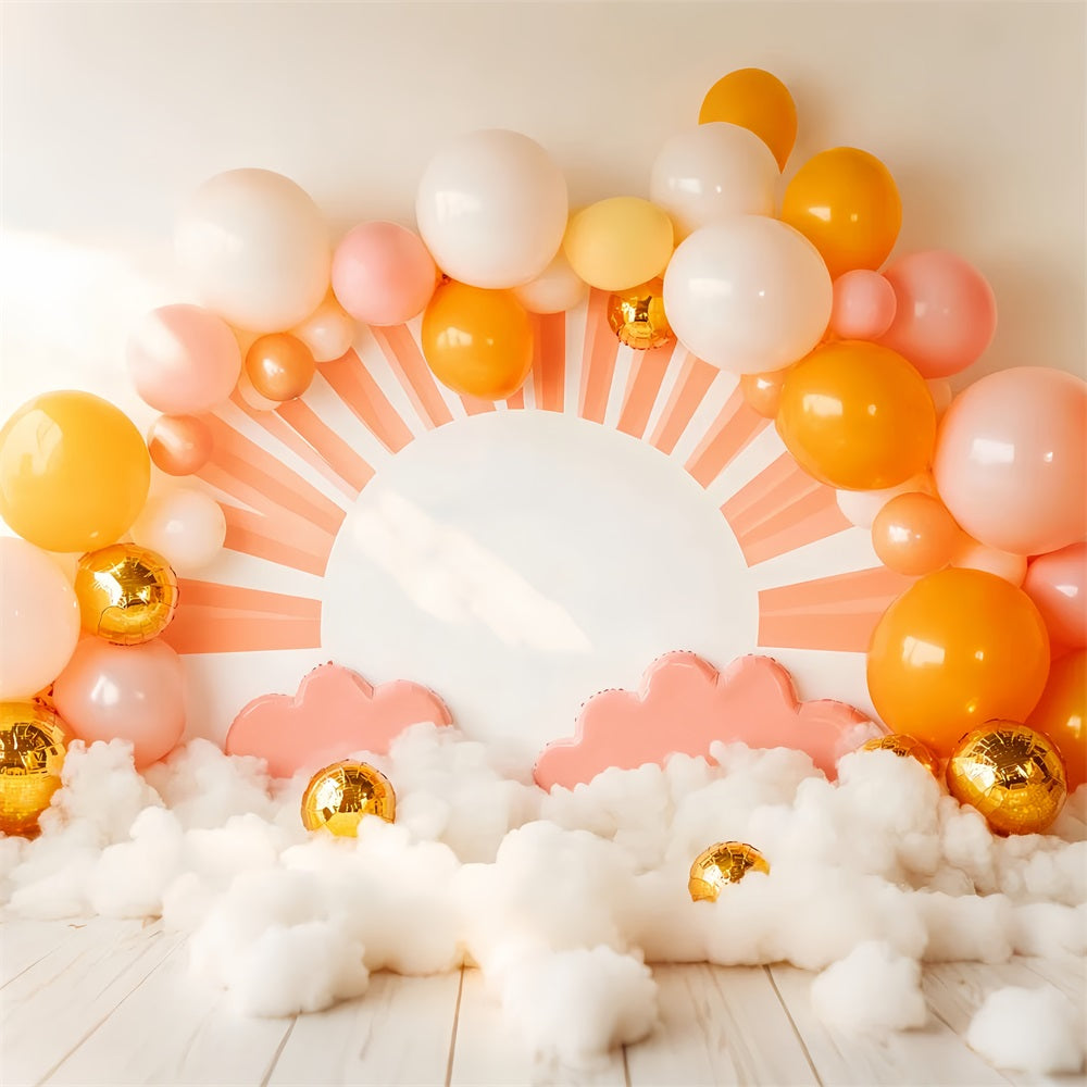 Newborn Backdrop Sunrise Balloon Cloud Glow Newborn Photography Backdrop LXX58-383