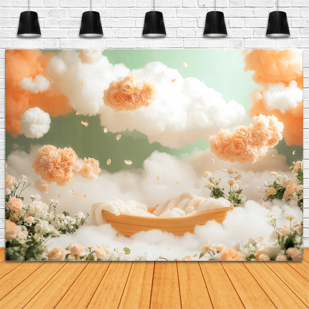 Newborn Backdrop Floating Floral Cloudy Fantasy Kids Backdrop LXX58-386