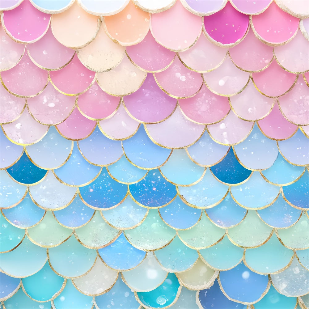 Newborn Backdrop Pastel Mermaid Glitter Scales Kids Photo Backdrop LXX58-387