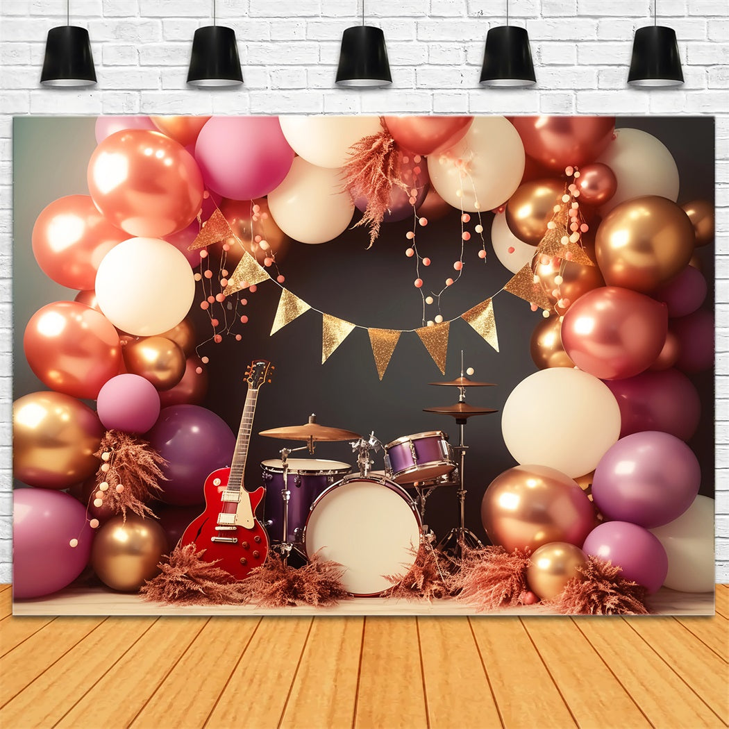 Moon And Stars Backdrop Golden Banner Balloon Stage Kids Photo Backdrop LXX58-391