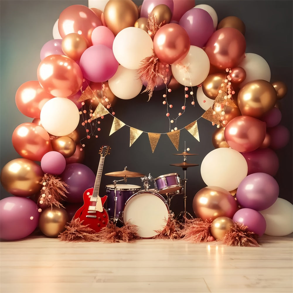 Moon And Stars Backdrop Golden Banner Balloon Stage Kids Photo Backdrop LXX58-391
