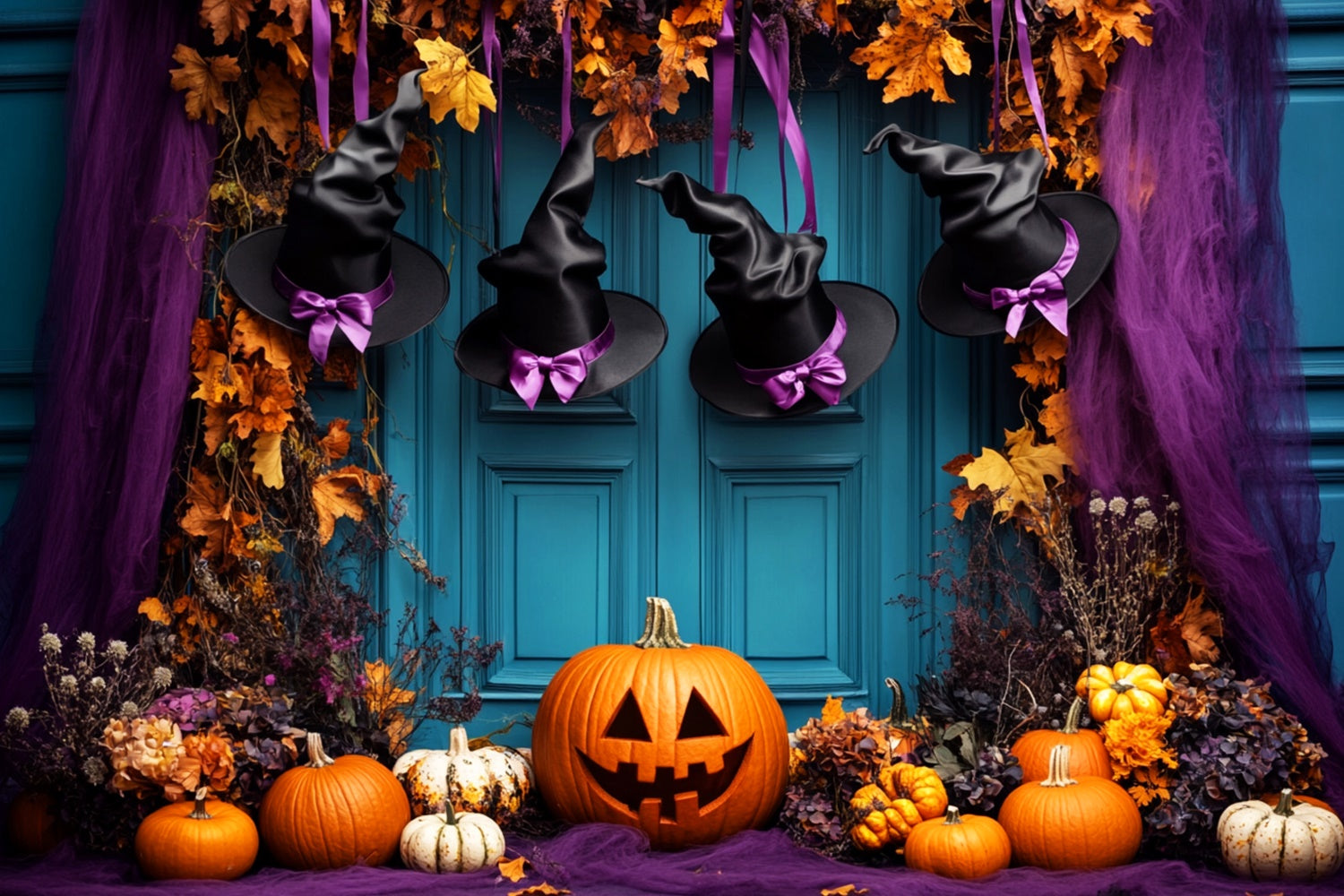 Halloween Backdrops Witch Hat Doorway Magic Backdrop LXX58-50