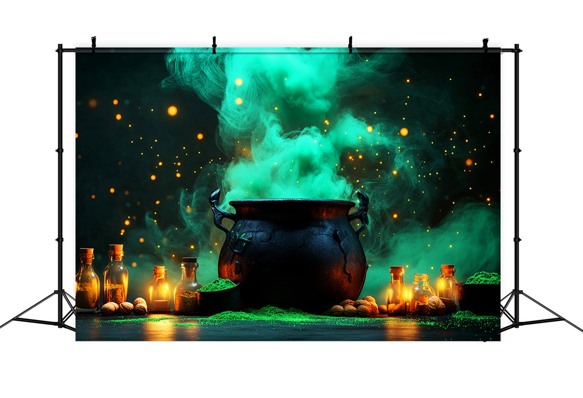Halloween Photo Backdrops Mist Witch Cauldron Backdrop LXX58-6