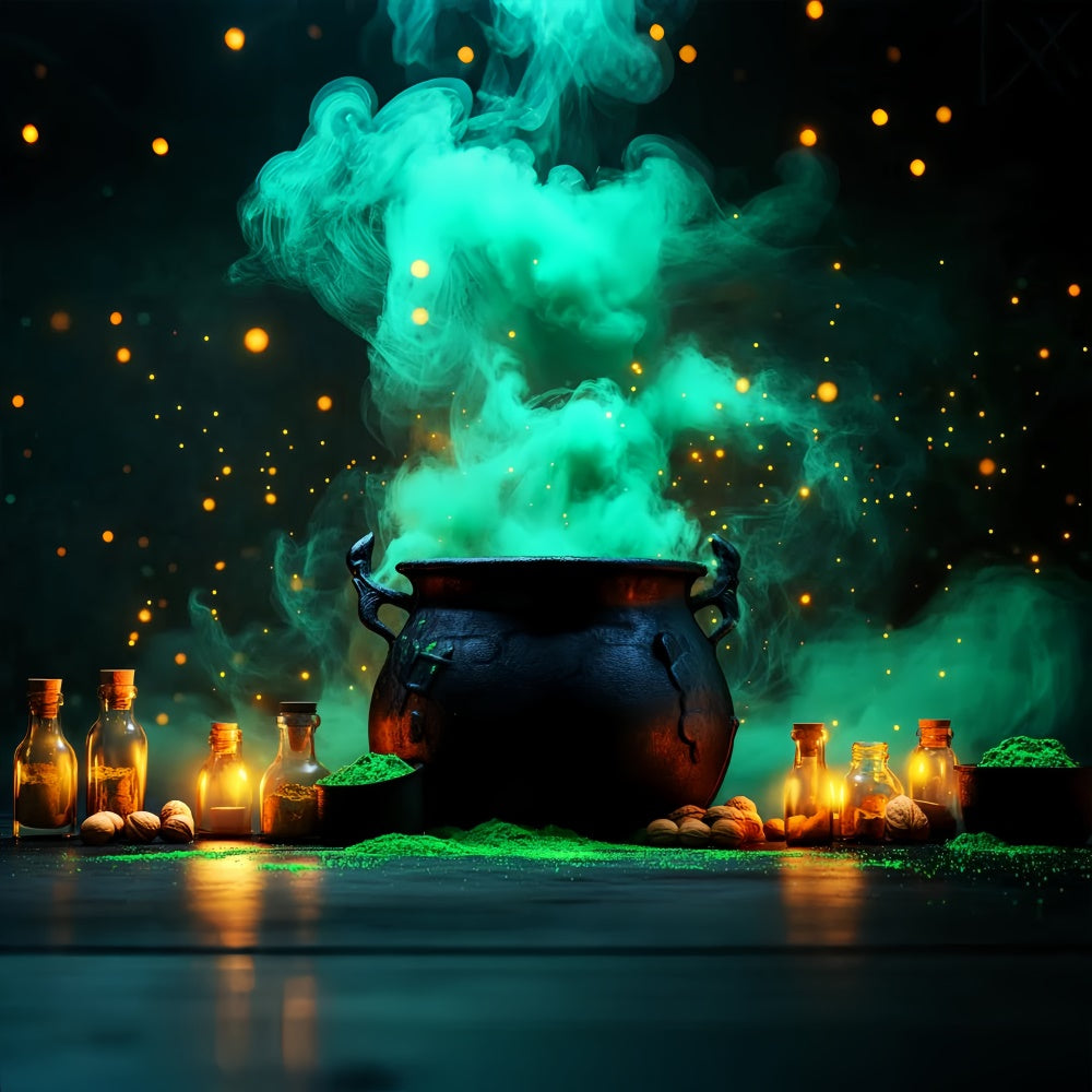 Halloween Photo Backdrops Mist Witch Cauldron Backdrop LXX58-6