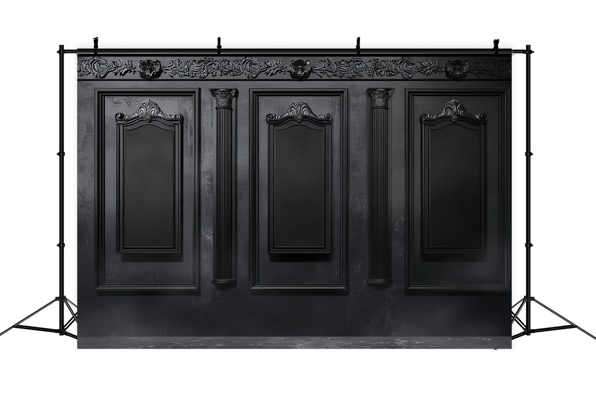 Halloween Wall Backdrop Baroque Black Panel Backdrop LXX58-8