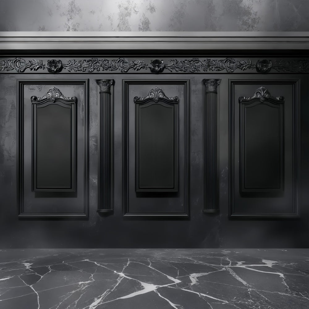 Halloween Wall Backdrop Baroque Black Panel Backdrop LXX58-8